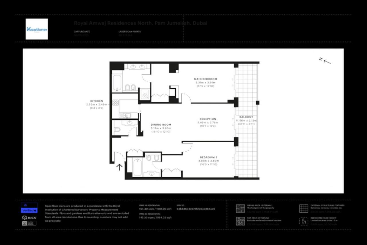 Royal Amwaj Residences North - Vibrant Two Bedroom Dubai Exterior photo